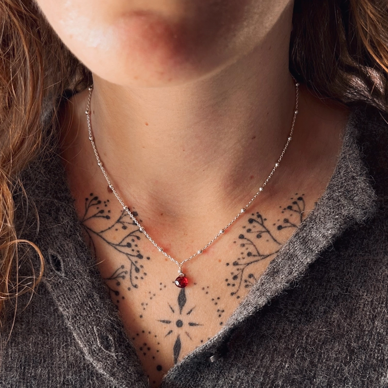 collana goccia - Granato